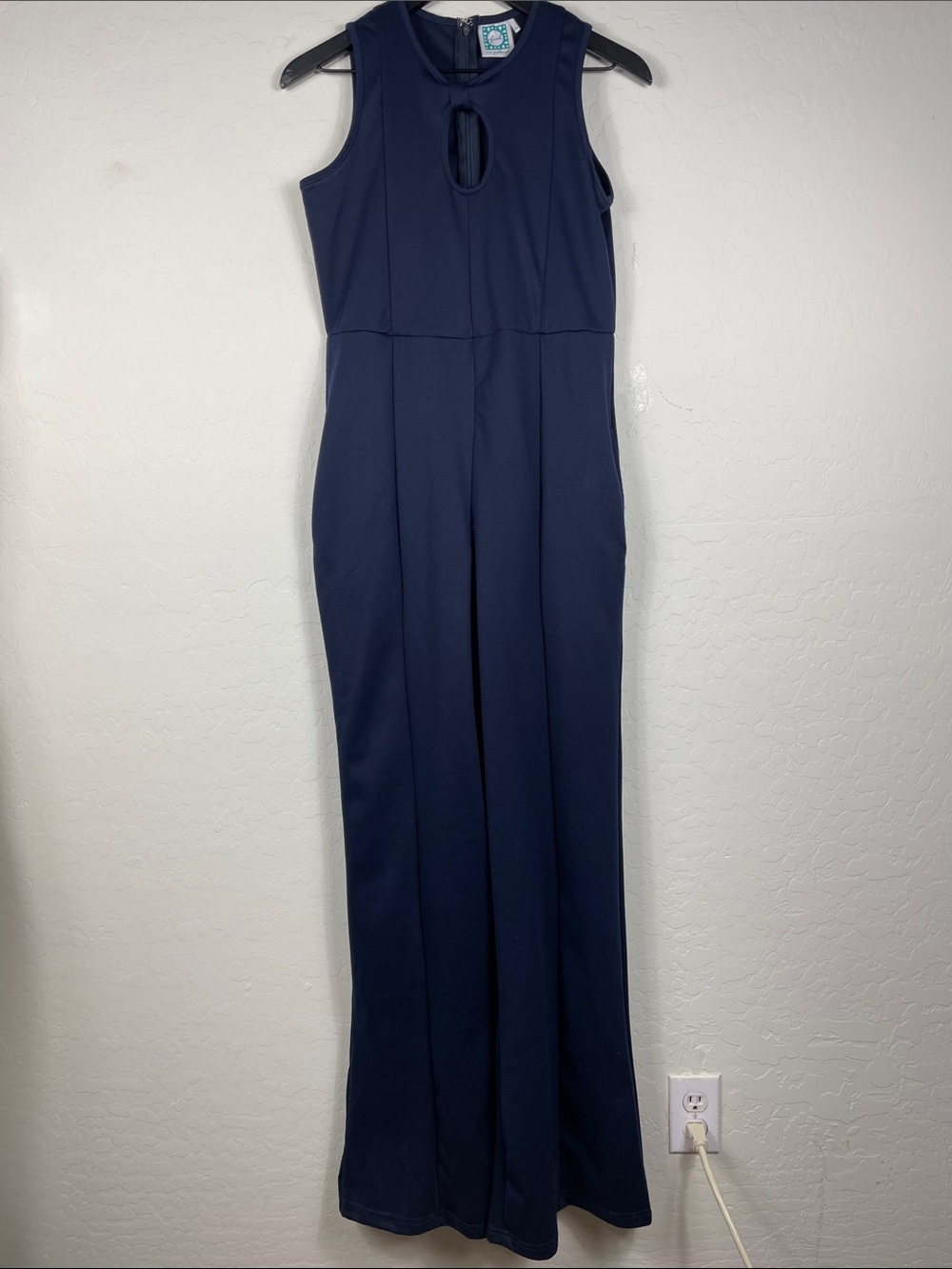 vfish Navy Sleeveless Keyhole Jumpsuit